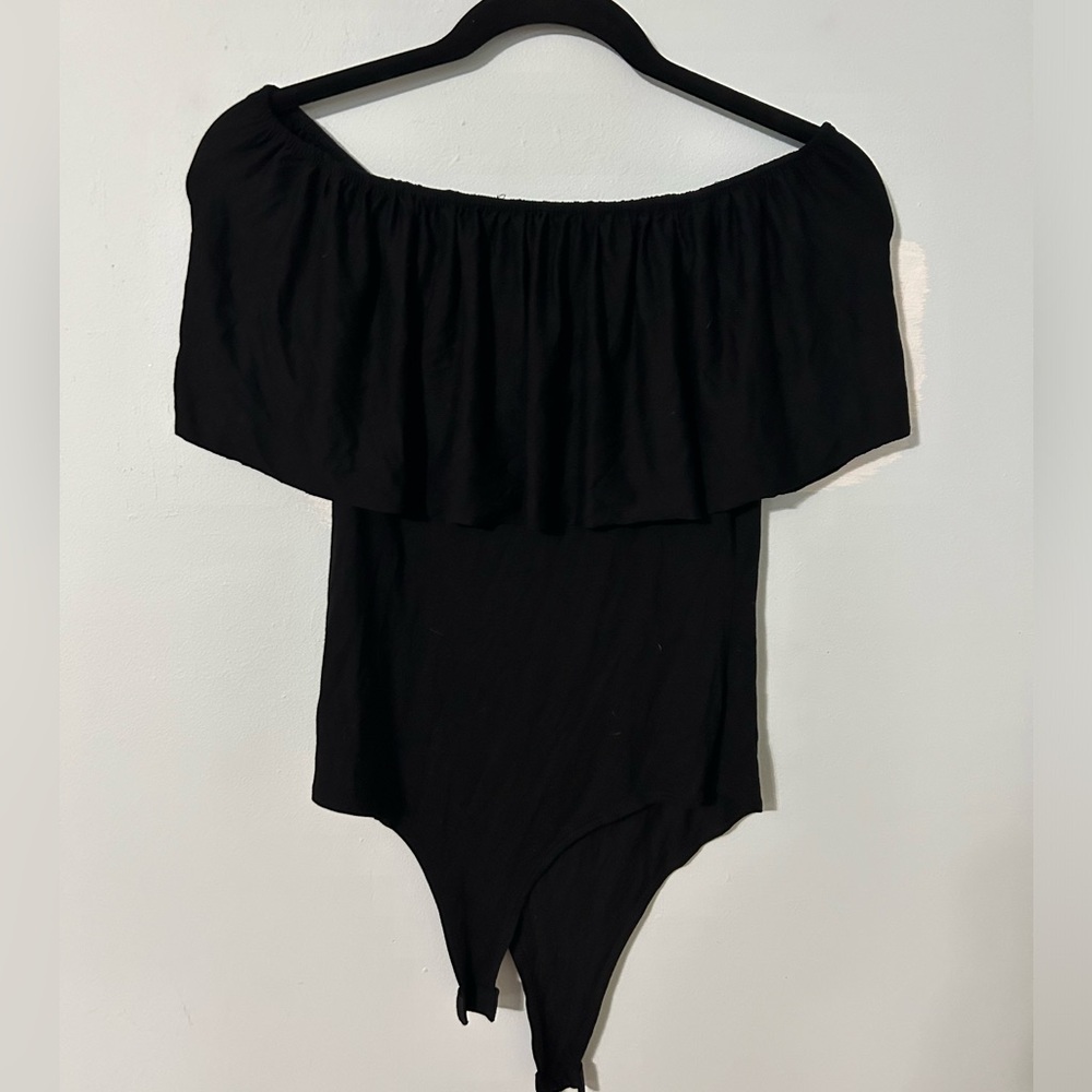 This is FashionNova Off-the-Shoulder Black Bodysuit!